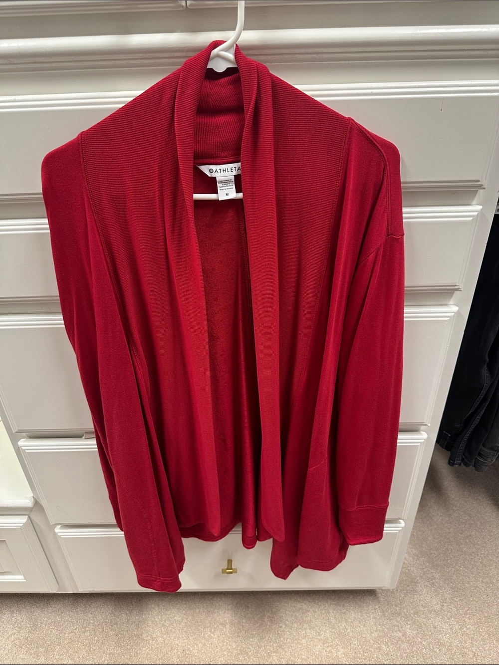 Athleta Open-Front Red Draped Cardigan